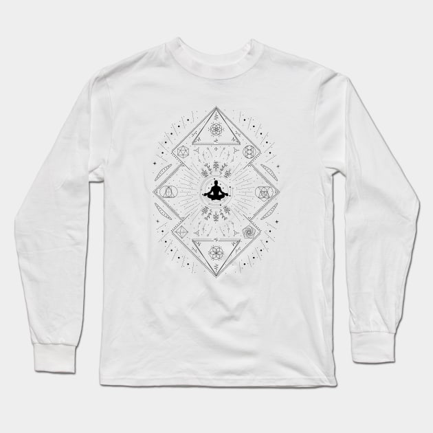 Meditation | Platonic Solids Long Sleeve T-Shirt by CelestialStudio